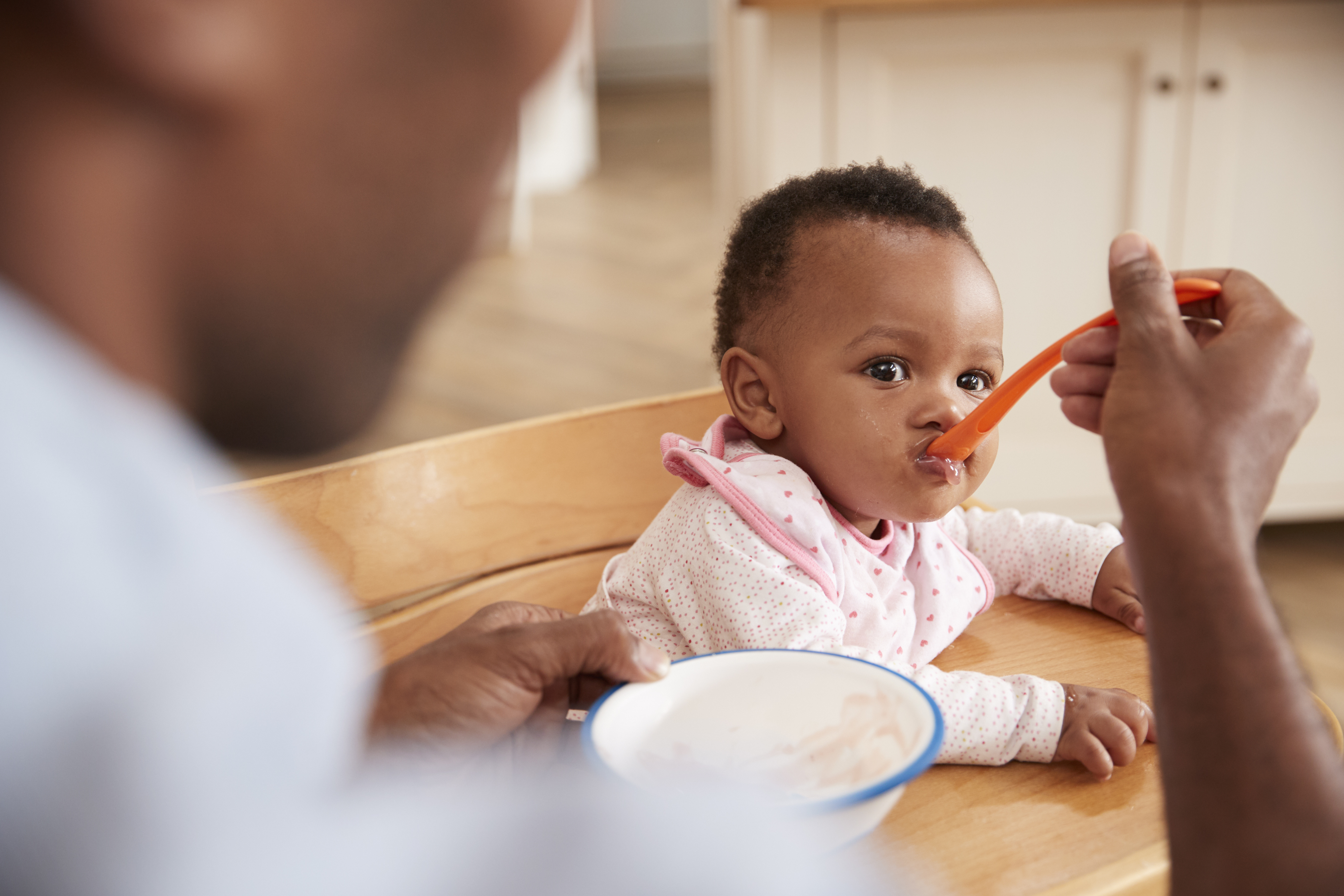 baby eating food