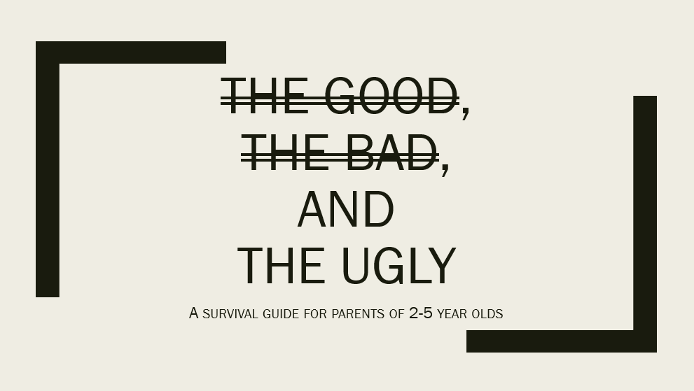 good bad ugly survival guide parents 2-5 years parenting dr. parmele class provider talk toddlers preschool preschoolers