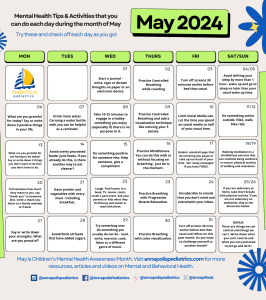 may mental health tips and activities calendar 2024 image